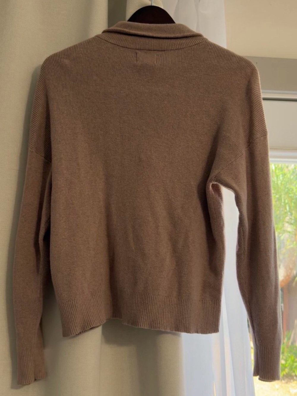 Monrow Women's Zip-Up Sweater in Dusty Mauve - Picture 2 of 4